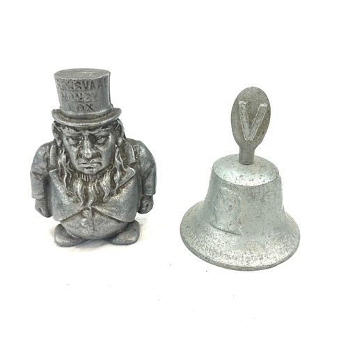 47 - Boer war Transvaal money box and WW2 victory bell, Benevolent fund made from crashed aircraft