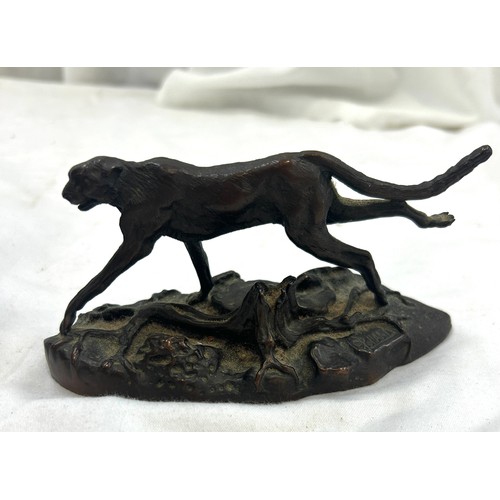 93 - Boxed Bronze Cheetah by Franklin Mint,  The Africa Series