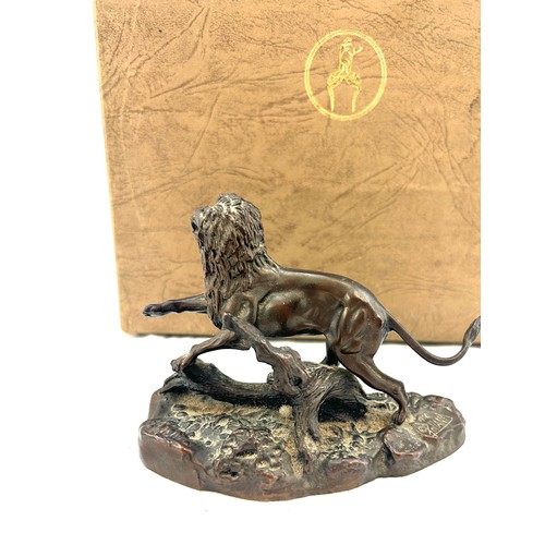 81 - Boxed Bronze Lion by Franklin Mint,  The Africa Series