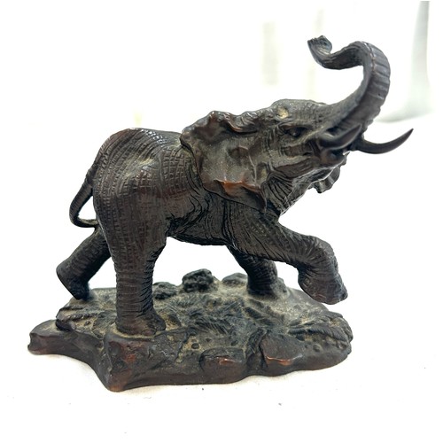 94 - Boxed Bronze African elephant by Franklin Mint,  The Africa Series