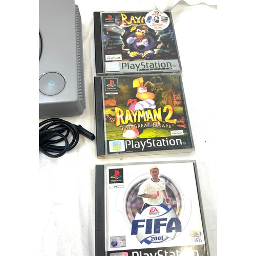 5 - Playstation 1 with leads, 2 controllers and some games, untested