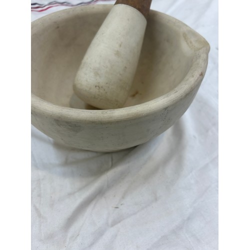 88 - Large pestle and mortar, approximate size: Height 4.5 inches, diameter 8 inches