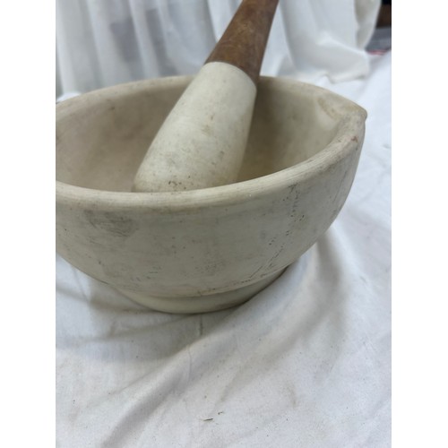 88 - Large pestle and mortar, approximate size: Height 4.5 inches, diameter 8 inches