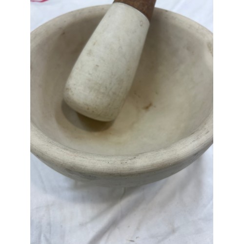 88 - Large pestle and mortar, approximate size: Height 4.5 inches, diameter 8 inches