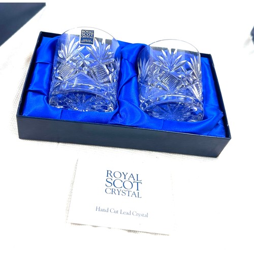 69 - Boxed Gleneagles crystal decanter 600ml and boxed Royal Scot crystal glasses