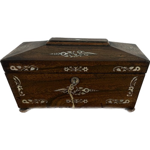 50 - Antique inlaid tea caddy