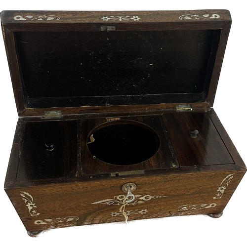 50 - Antique inlaid tea caddy