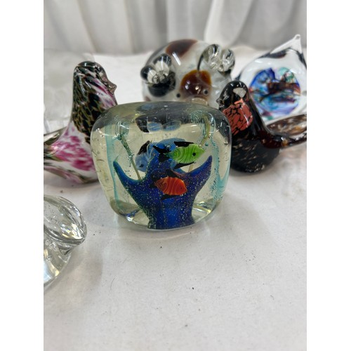 4 - Selection of assorted paperweights includes animals etc