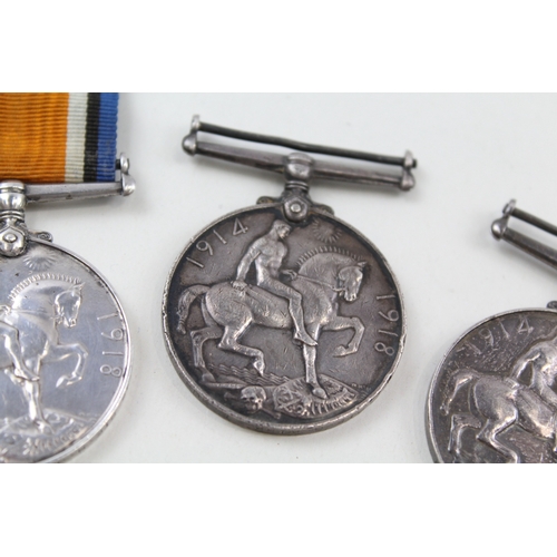 314 - WW1 War Medals L-7917 Pte Kirk E. Surrey, 306695 Pte Moore L.Pool Regt Etc x 3