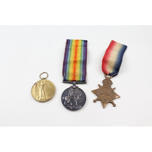 317 - WW1 1914-15 Star Medal Trio 3362 Pte A. Pack Middlesex Regt x 3