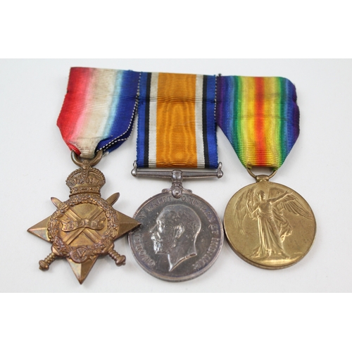 318 - Mounted WW1 Officers 1914-15 Star Medal Trio, Star 8842 Spr Bissland RA, Lt Pair