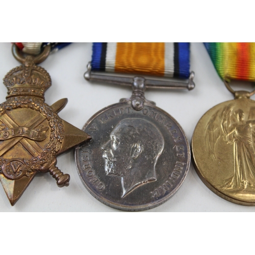 318 - Mounted WW1 Officers 1914-15 Star Medal Trio, Star 8842 Spr Bissland RA, Lt Pair