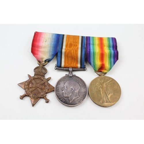 320 - Mounted WW1 1914-15 Star Medal Trio 15361 Pte - Cpl M. Thorpe Glouc Regt