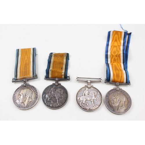 321 - WW1 War Medals 249458 Dvr Hunt RA G-60175 Pte Leggett Middlesex Regt, Etc x 4