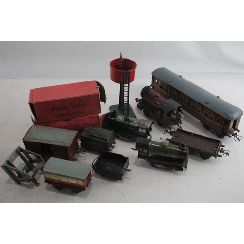 344 - Hornby O Gauge Model Trains Clockwork 3 x Working Locomotives Wagons x 12