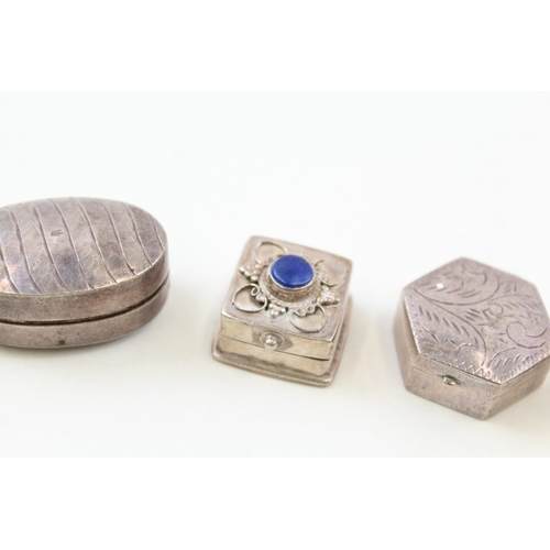 22 - 4 x .925 sterling silver pill / trinket boxes