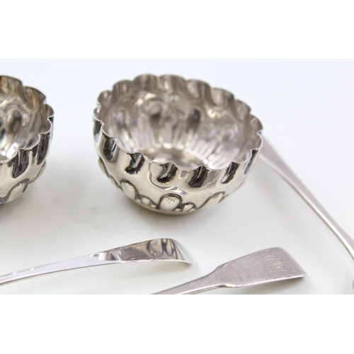 25 - 8 x .925 sterling salt dishes & georgian condiment spoons