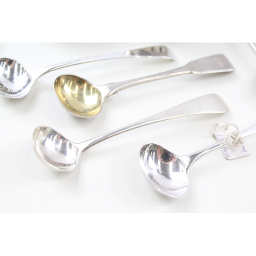 25 - 8 x .925 sterling salt dishes & georgian condiment spoons