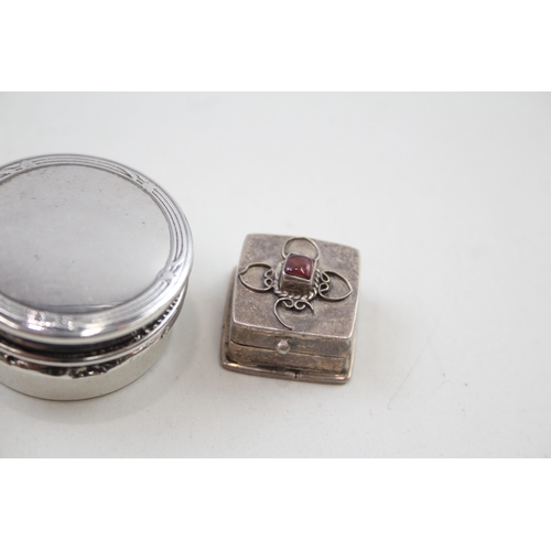 34 - 4 x .925 sterling silver pill / trinket boxes