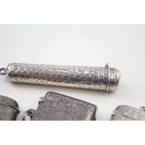 40 - 4 x .925 sterling silver tobacciana inc vestas, cheroot etc