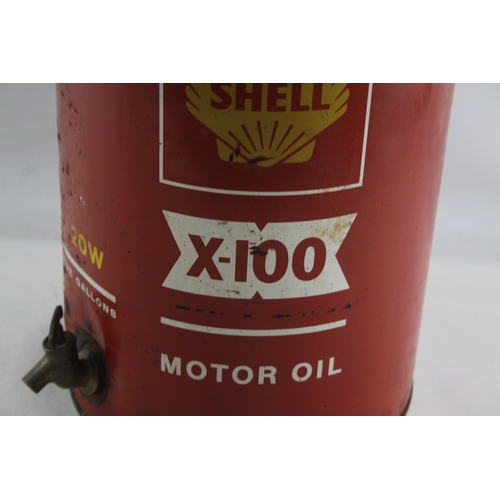 356 - Vintage Shell X-100 5 Gallon Oil Can Empty