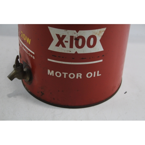 356 - Vintage Shell X-100 5 Gallon Oil Can Empty