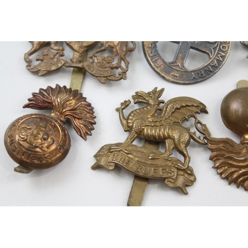 331 - Military Cap Badges Inc F.A.N.Y, Norfolk Regt, Irish, Etc x 10