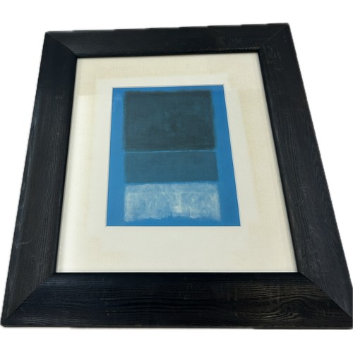 61 - Artwork entitled White and Green in Blue by Mark Rothko 1905-1970 framed piece, approximate frame me... 