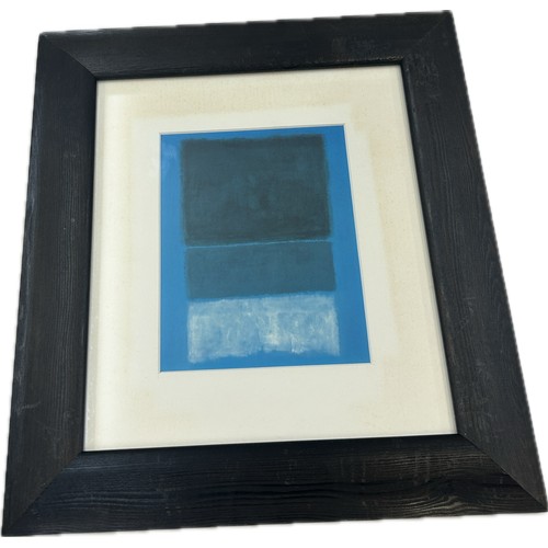 61 - Artwork entitled White and Green in Blue by Mark Rothko 1905-1970 framed piece, approximate frame me... 