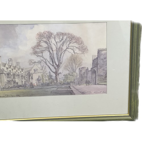 8 - New college Holywell Quad lithograph by Dennis Flanders  no 263/350, frame measures approximately 22... 