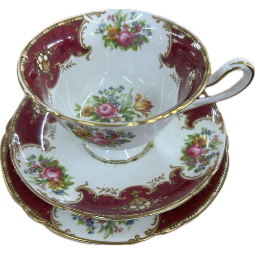 11 - Vintage Shelley Duchess 13401 trio set - Burgundy, Shelley Coffee Cup & Saucer Wild Flowers Fine Bon... 