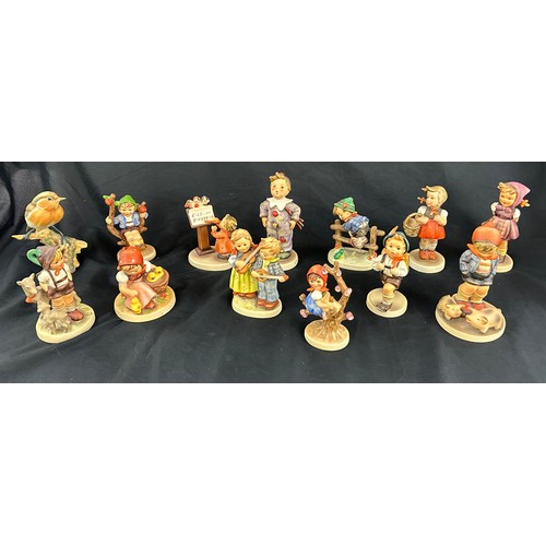 527 - Selection of vintage Goebel figures and one Capidmonte bird figure