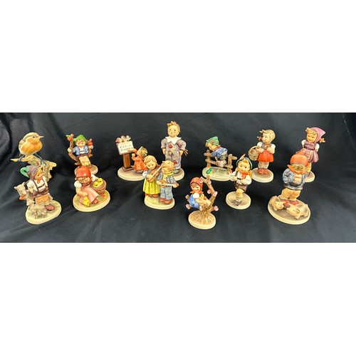 527 - Selection of vintage Goebel figures and one Capidmonte bird figure