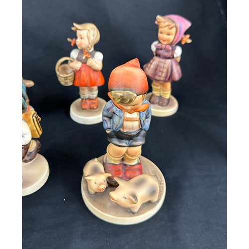 527 - Selection of vintage Goebel figures and one Capidmonte bird figure