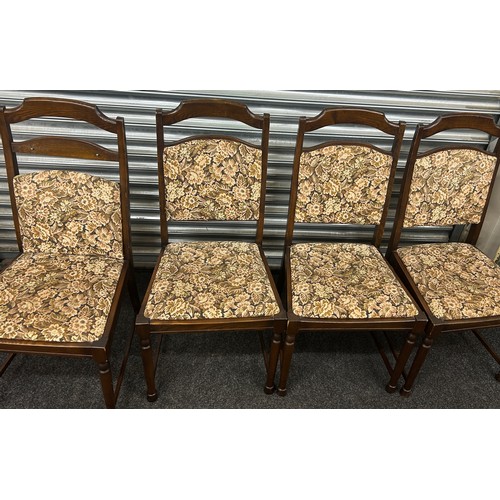 547 - Set 4 oak upholstered dining chairs