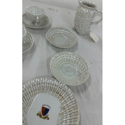 15 - Vintage shell lustre ware tea set