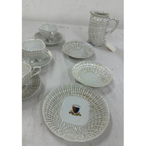 15 - Vintage shell lustre ware tea set