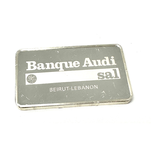 52 - Bullion silver ingot banque audi weight approx 40g