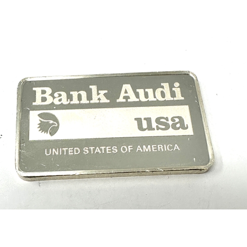 55 - Bullion silver ingot bank audi united states weight approx 40g