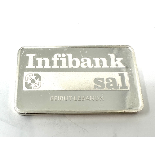 56 - Bullion silver ingot infi bank audi lebanon weight approx 40g