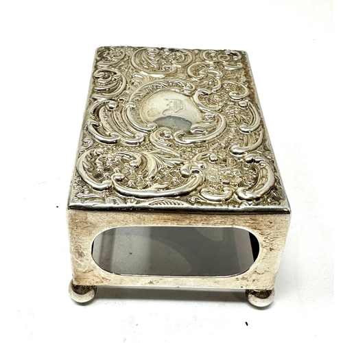 62 - Antique silver match box cover / stand weight 44g