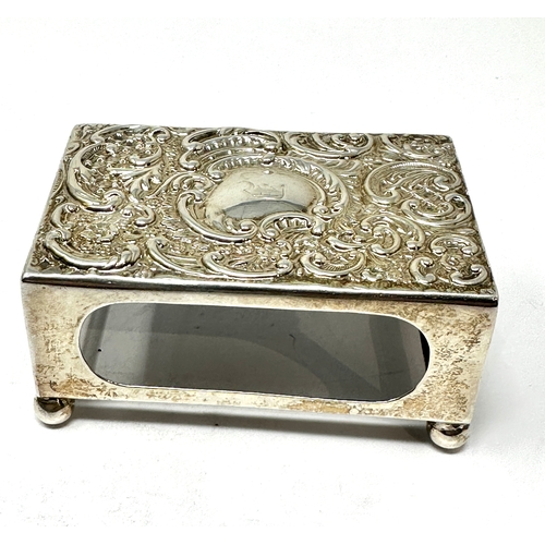 62 - Antique silver match box cover / stand weight 44g