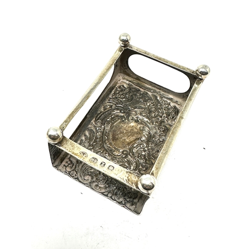 62 - Antique silver match box cover / stand weight 44g