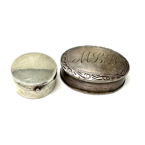 63 - 2 vintage silver pill boxes