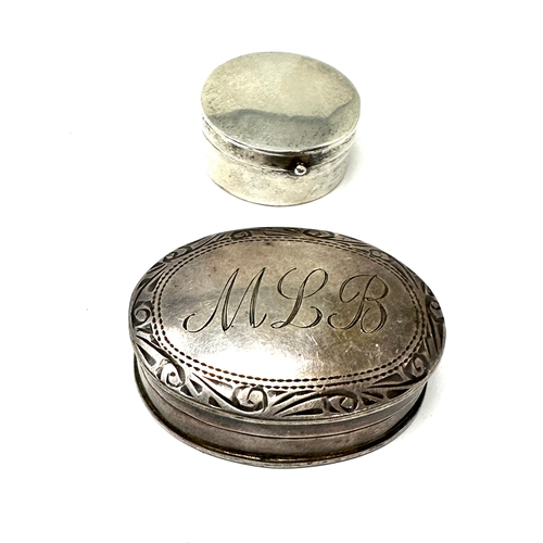 63 - 2 vintage silver pill boxes