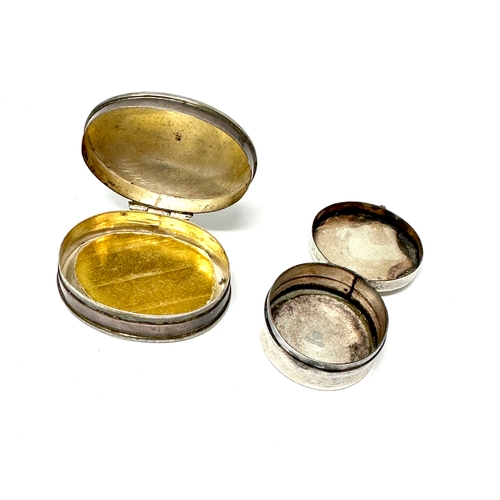 63 - 2 vintage silver pill boxes