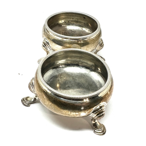 64 - Pair of antique Georgian silver salts London silver hallmarks weight 110g