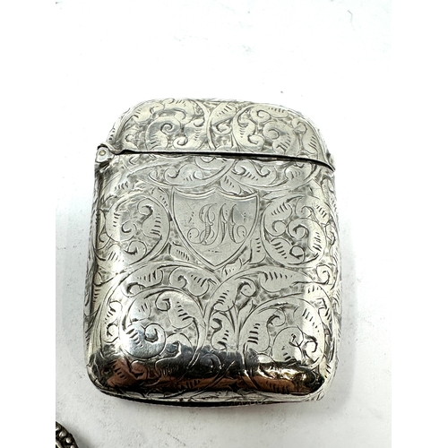 68 - selection of silver items includes vesta cae money clip & a.r.p badge