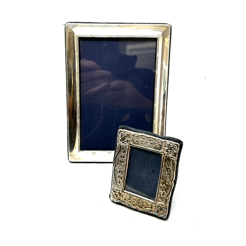 72 - 2 silver picture frames largest measures approx 18cm by 13cm