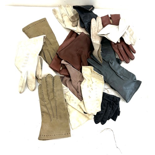 111 - Selection of ladies leather and suede gloves